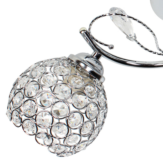 Φωτιστικό Οροφής 2 x Ε27 45x20x53 εκ. Χρώμιο με Κρύσταλλα