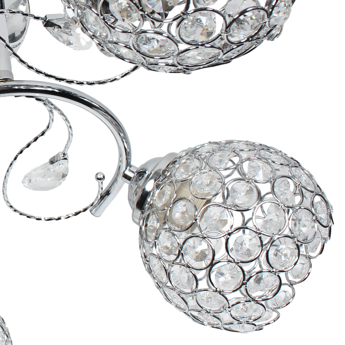 Φωτιστικό Οροφής 5 x Ε27 Φ50x23 εκ. Χρώμιο με Κρύσταλλα