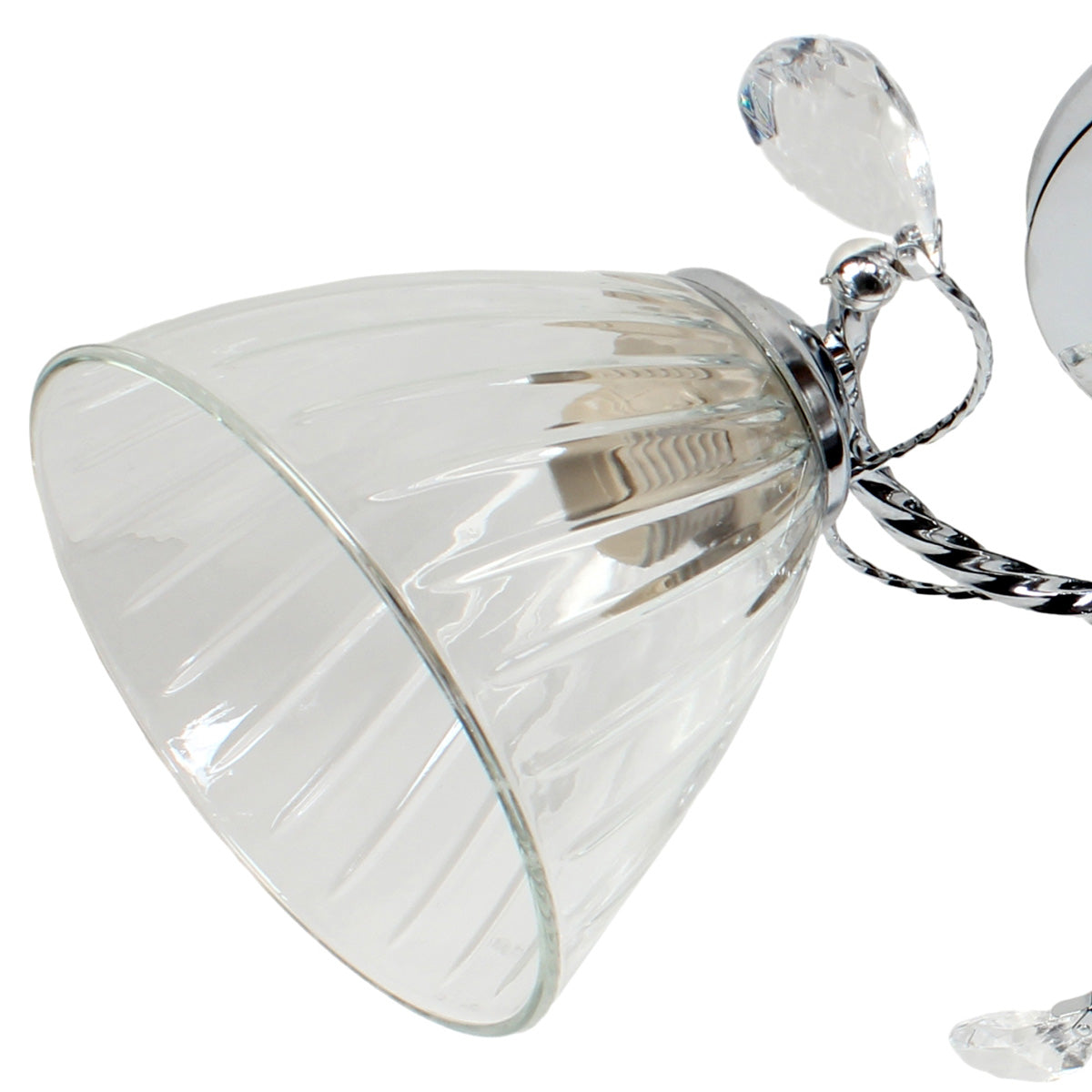 Φωτιστικό Οροφής 3 x Ε27 Φ52x25 εκ. Χρώμιο με Γυαλιά