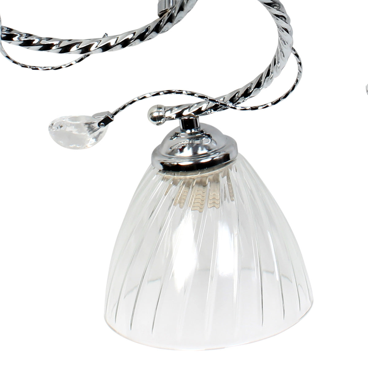 Φωτιστικό Οροφής 5 x Ε27 Φ56x25 εκ. Χρώμιο με Γυαλιά