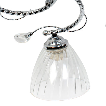 Φωτιστικό Οροφής 5 x Ε27 Φ56x25 εκ. Χρώμιο με Γυαλιά