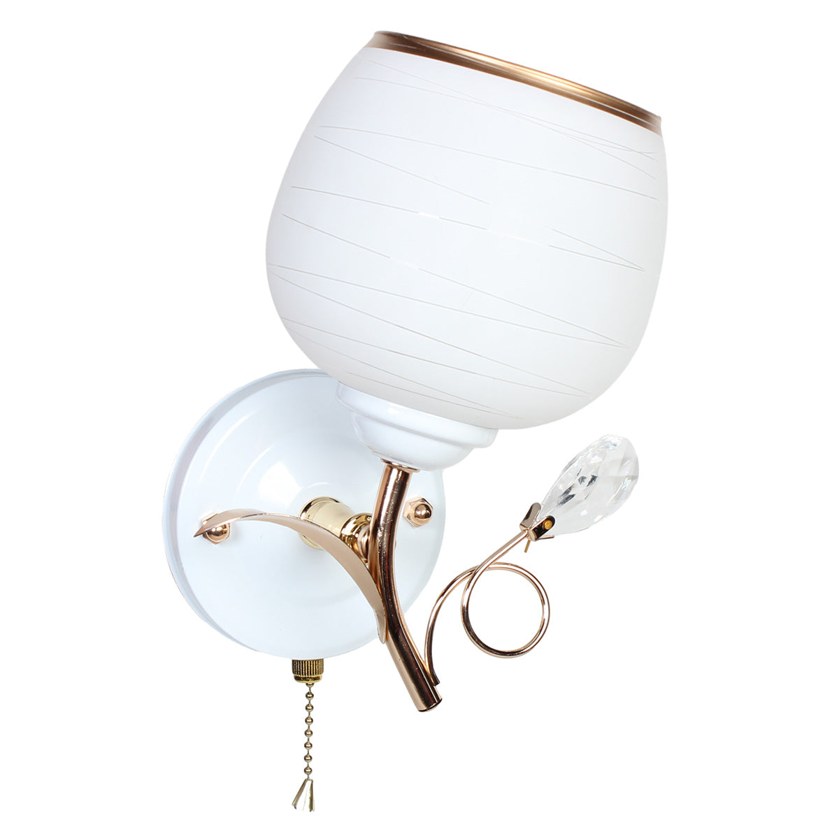 Απλίκα Τοίχου Ε27 15x15x22 εκ. Λευκό - Χρυσό με Γυαλί