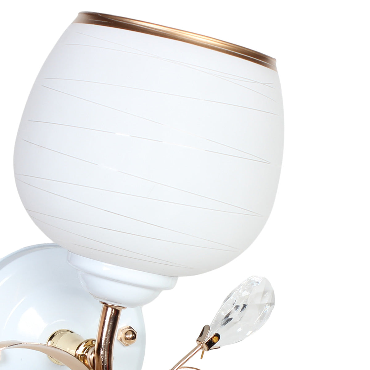 Απλίκα Τοίχου Ε27 15x15x22 εκ. Λευκό - Χρυσό με Γυαλί