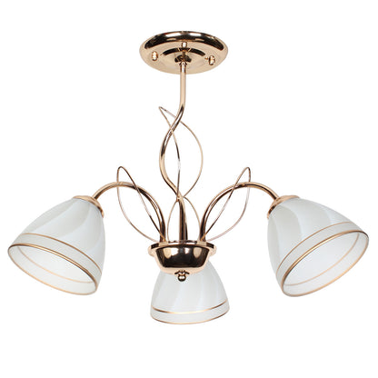 Φωτιστικό Οροφής 3 x Ε27 Φ52x43 εκ. Χρυσό με Γυαλιά