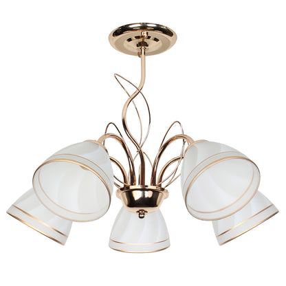 Φωτιστικό Οροφής 5 x Ε27 Φ52x43 εκ. Χρυσό με Γυαλιά