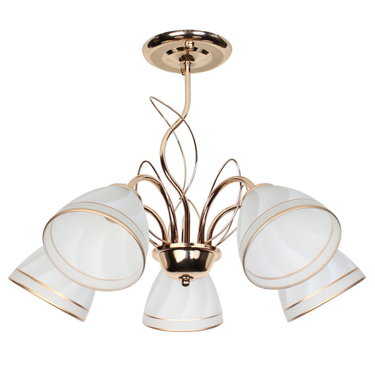 Φωτιστικό Οροφής 5 x Ε27 Φ52x43 εκ. Χρυσό με Γυαλιά