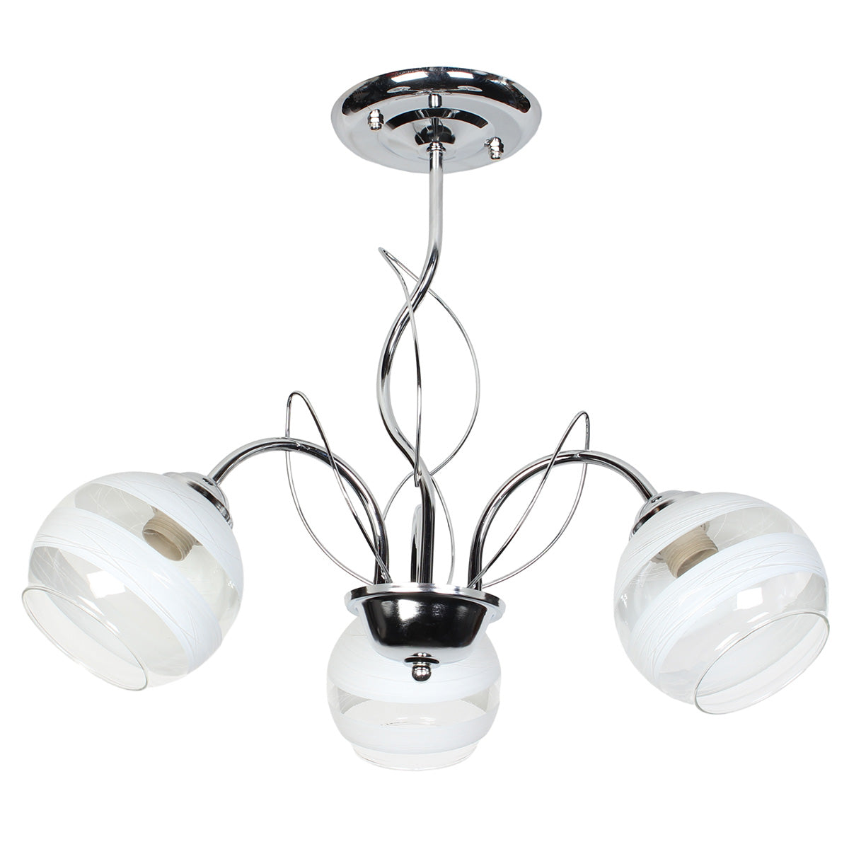 Φωτιστικό Οροφής 3 x Ε27 Φ52x43 εκ. Χρώμιο με Γυαλιά