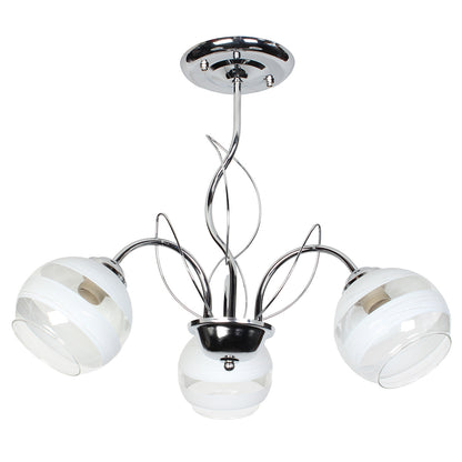 Φωτιστικό Οροφής 3 x Ε27 Φ52x43 εκ. Χρώμιο με Γυαλιά