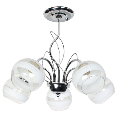 Φωτιστικό Οροφής 5 x Ε27 Φ52x43 εκ. Χρώμιο με Γυαλιά