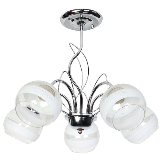 Φωτιστικό Οροφής 5 x Ε27 Φ52x43 εκ. Χρώμιο με Γυαλιά