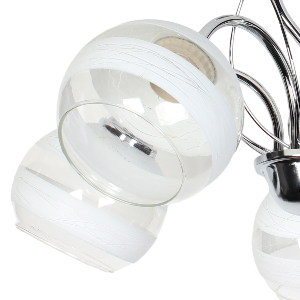 Φωτιστικό Οροφής 5 x Ε27 Φ52x43 εκ. Χρώμιο με Γυαλιά