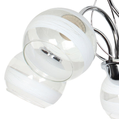 Φωτιστικό Οροφής 5 x Ε27 Φ52x43 εκ. Χρώμιο με Γυαλιά