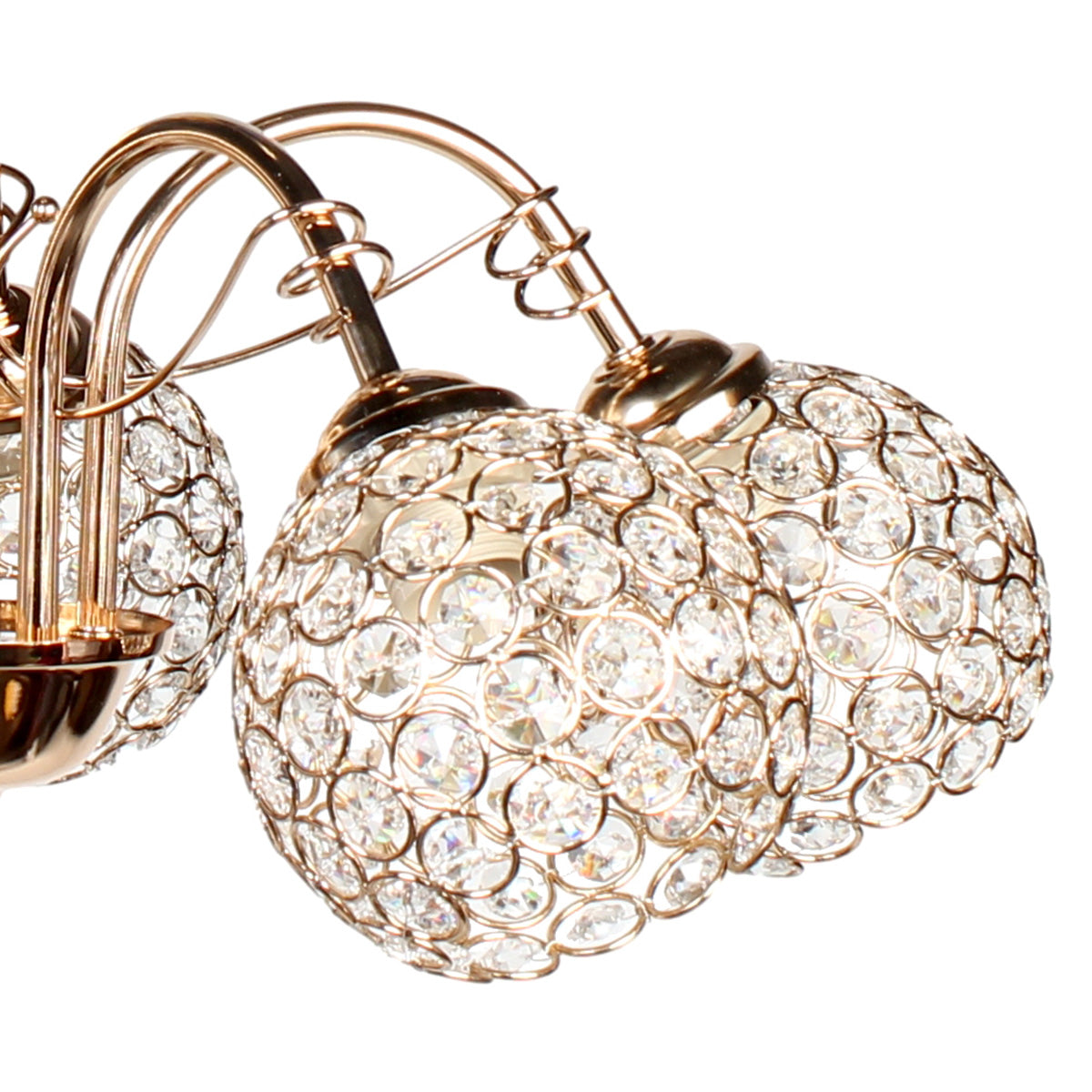 Φωτιστικό Κρεμαστό 5 x Ε27 Φ54x26 εκ. Χρυσό με Κρύσταλλα