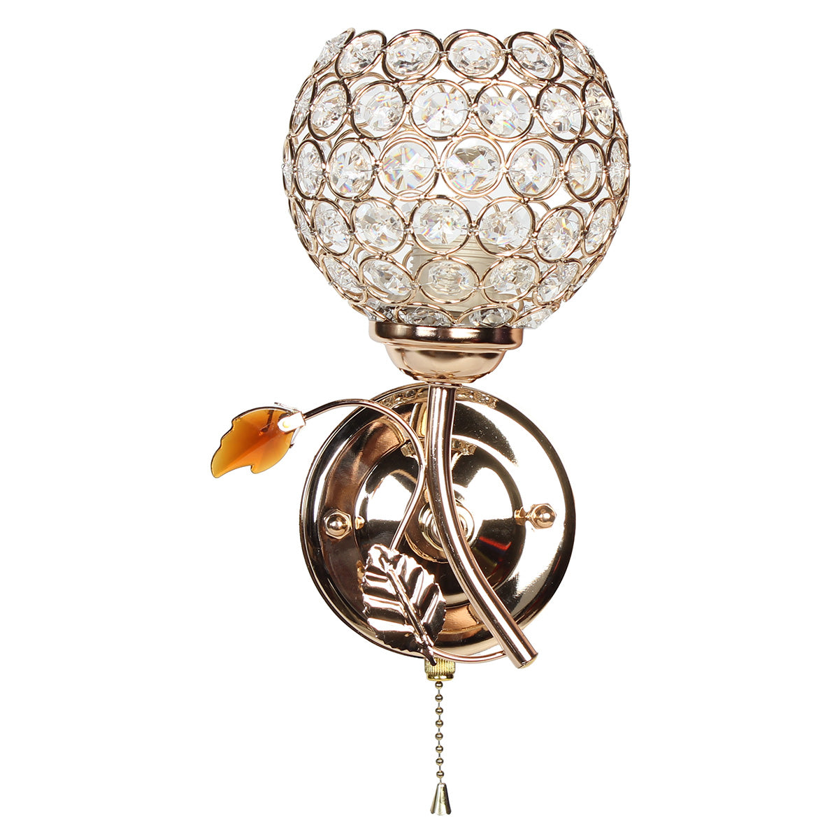 Απλίκα Τοίχου Ε27 14x14x22 εκ. Χρυσή με Κρύσταλλα