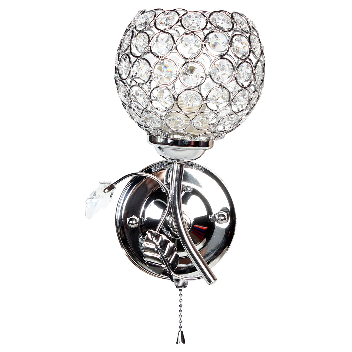 Απλίκα Τοίχου Ε27 14x14x22 εκ. Χρώμιο με Κρύσταλλα