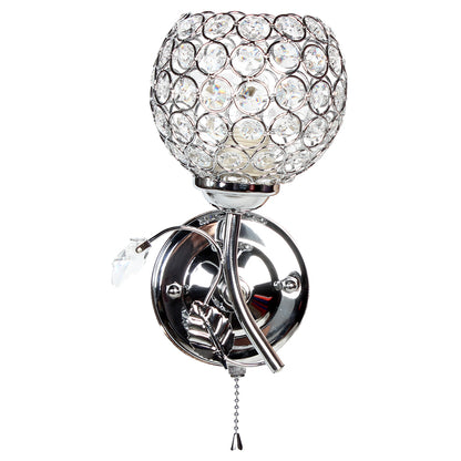 Απλίκα Τοίχου Ε27 14x14x22 εκ. Χρώμιο με Κρύσταλλα