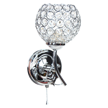 Απλίκα Τοίχου Ε27 14x14x22 εκ. Χρώμιο με Κρύσταλλα