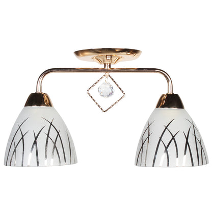 Φωτιστικό Οροφής 2 x Ε27 38x14x20 εκ. Χρυσό με Γυαλιά