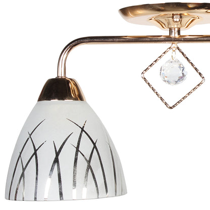 Φωτιστικό Οροφής 2 x Ε27 38x14x20 εκ. Χρυσό με Γυαλιά