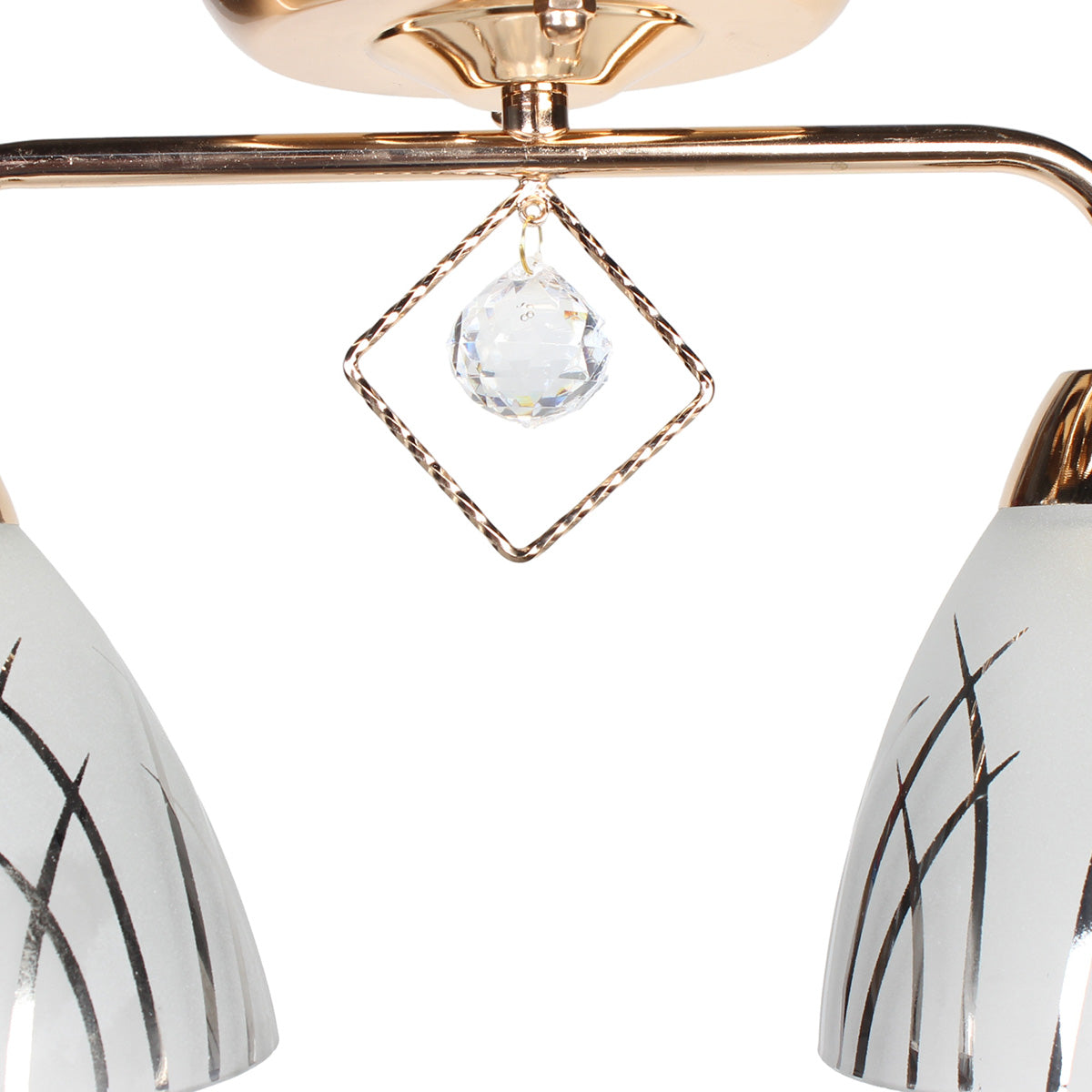 Φωτιστικό Οροφής 2 x Ε27 38x14x20 εκ. Χρυσό με Γυαλιά