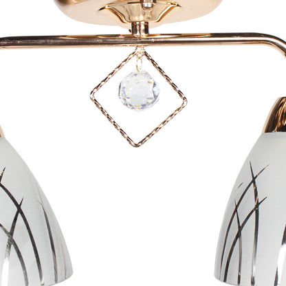 Φωτιστικό Οροφής 2 x Ε27 38x14x20 εκ. Χρυσό με Γυαλιά