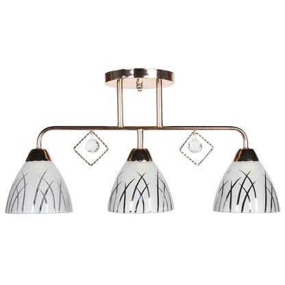 Φωτιστικό Οροφής 3 x Ε27 56x14x28 εκ. Χρυσό με Γυαλιά