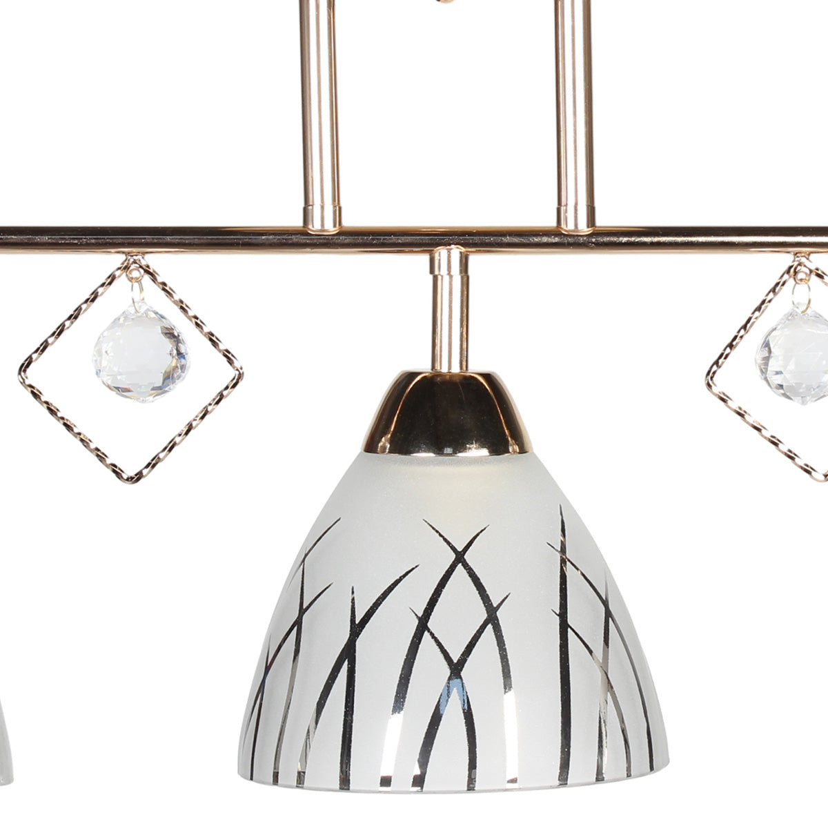 Φωτιστικό Οροφής 3 x Ε27 56x14x28 εκ. Χρυσό με Γυαλιά