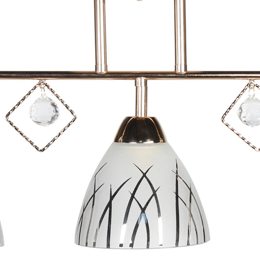 Φωτιστικό Οροφής 3 x Ε27 56x14x28 εκ. Χρυσό με Γυαλιά