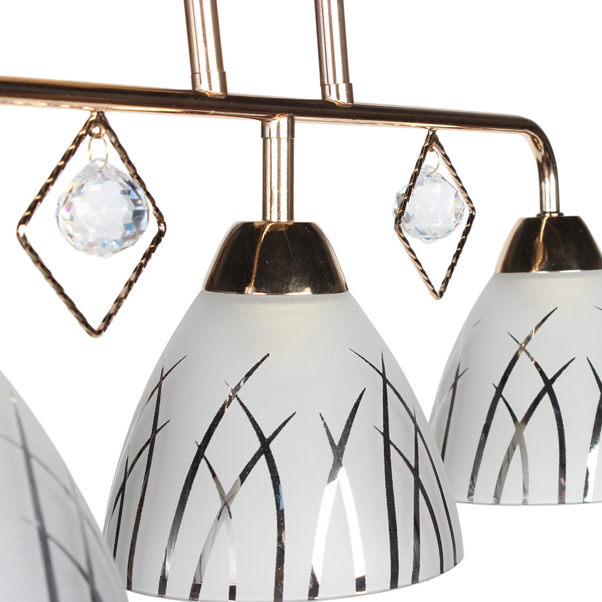 Φωτιστικό Οροφής 3 x Ε27 56x14x28 εκ. Χρυσό με Γυαλιά