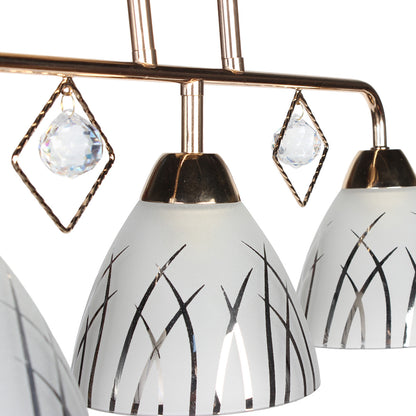 Φωτιστικό Οροφής 3 x Ε27 56x14x28 εκ. Χρυσό με Γυαλιά