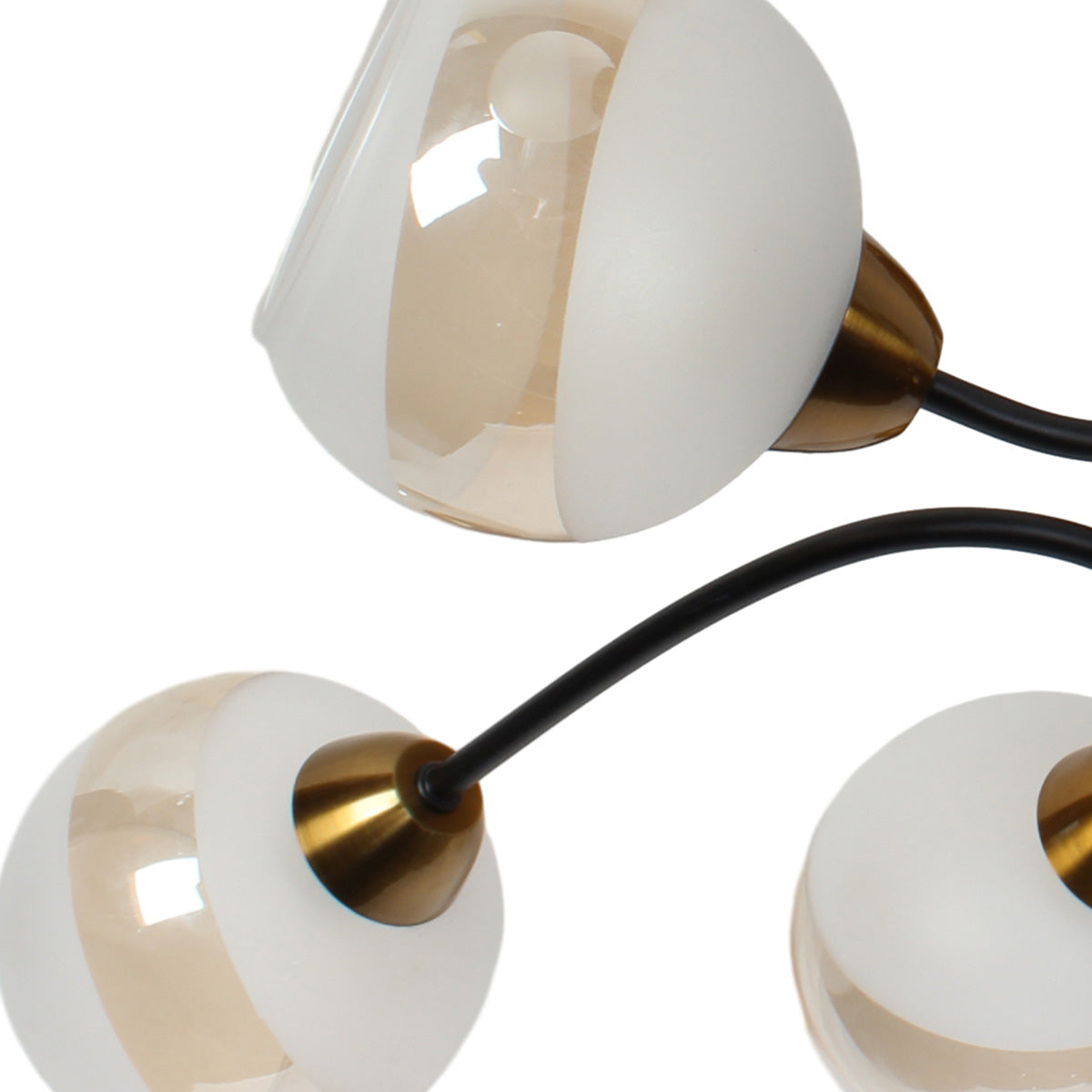 Φωτιστικό Οροφής 8 x Ε27 Φ78x26 εκ. Μαύρο Μπρονζέ με Γυαλιά