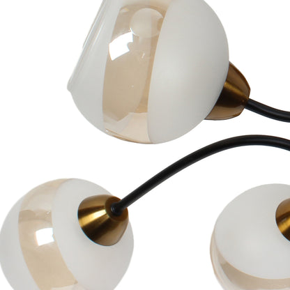 Φωτιστικό Οροφής 8 x Ε27 Φ78x26 εκ. Μαύρο Μπρονζέ με Γυαλιά