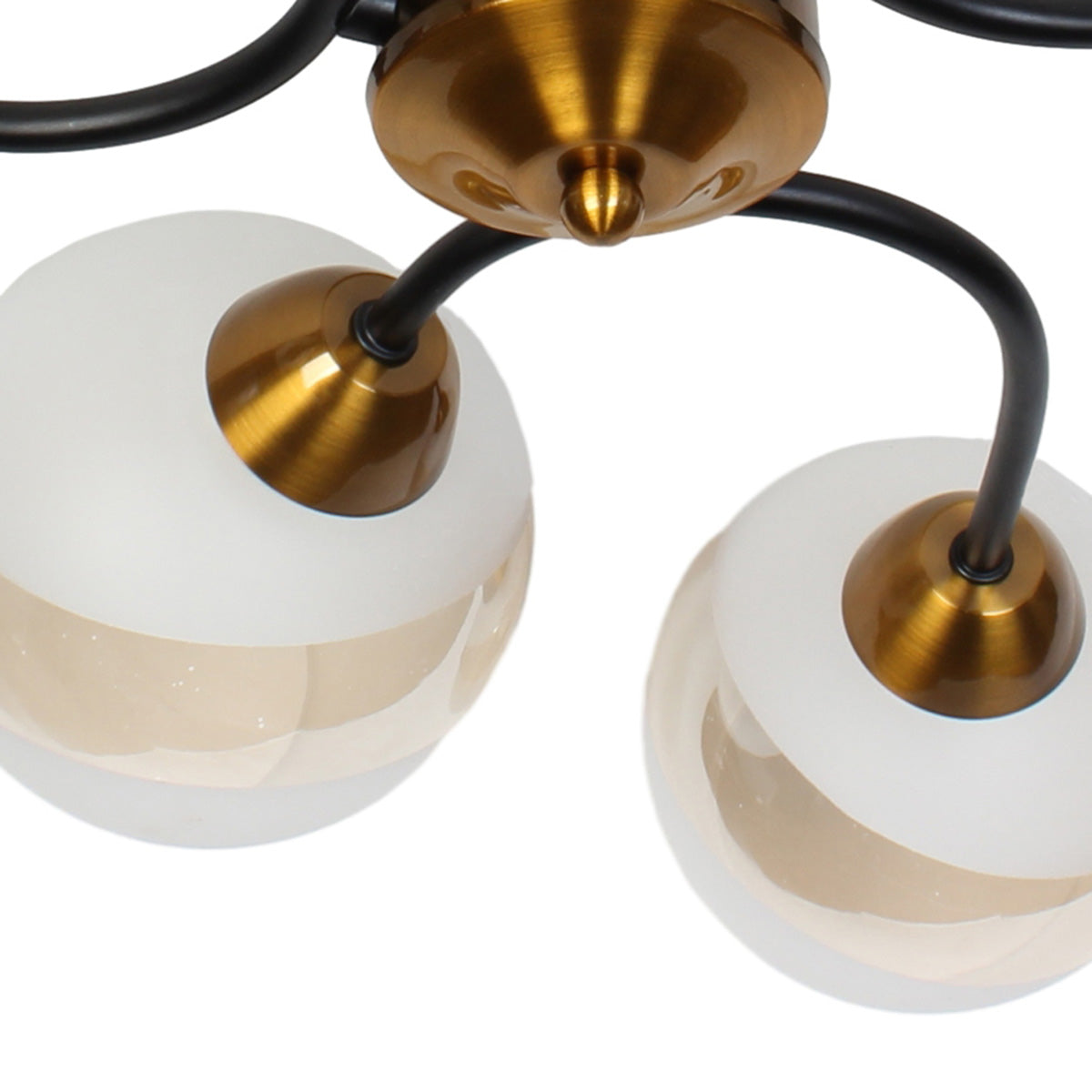 Φωτιστικό Οροφής 6 x Ε27 Φ65x26 εκ. Μαύρο Μπρονζέ με Γυαλιά