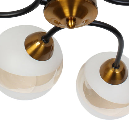 Φωτιστικό Οροφής 6 x Ε27 Φ65x26 εκ. Μαύρο Μπρονζέ με Γυαλιά