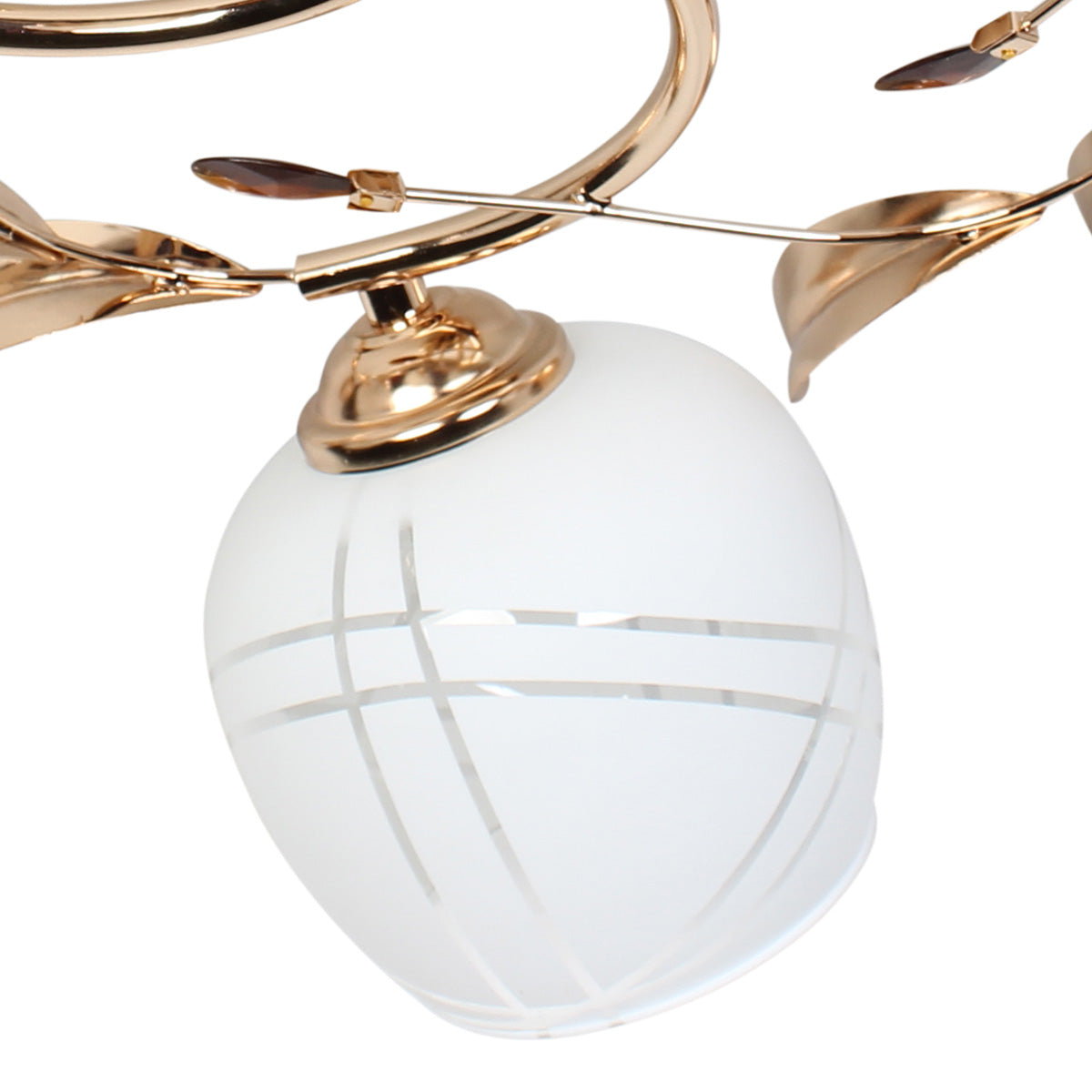 Φωτιστικό Οροφής 5 x Ε27 Φ56x25 εκ. Χρυσό με Γυαλιά