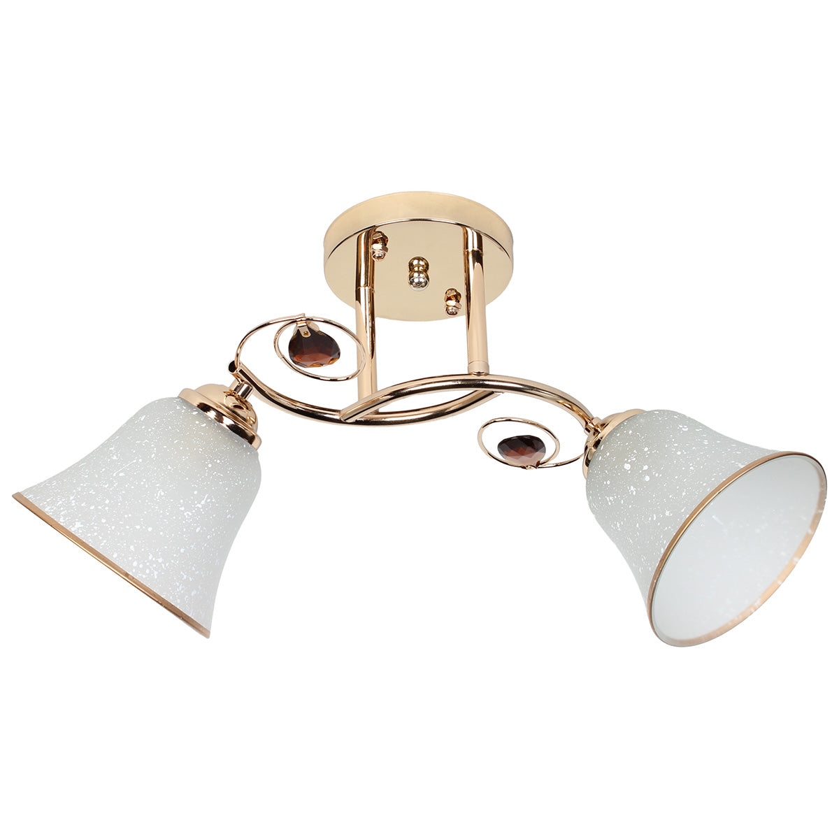 Φωτιστικό Οροφής 2 x Ε27 46x18x26 εκ. Χρυσό με Γυαλιά