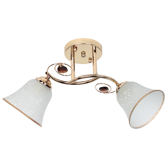 Φωτιστικό Οροφής 2 x Ε27 46x18x26 εκ. Χρυσό με Γυαλιά