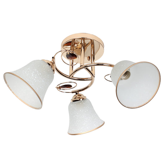 Φωτιστικό Οροφής 3 x Ε27 Φ48x26 εκ. Χρυσό με Γυαλιά