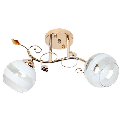 Φωτιστικό Οροφής 2 x Ε27 44x34x23 εκ. Χρυσό με Γυαλιά