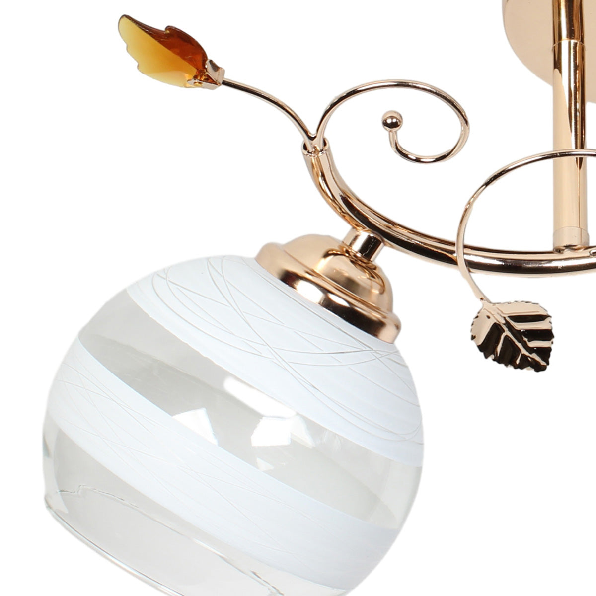 Φωτιστικό Οροφής 2 x Ε27 44x34x23 εκ. Χρυσό με Γυαλιά