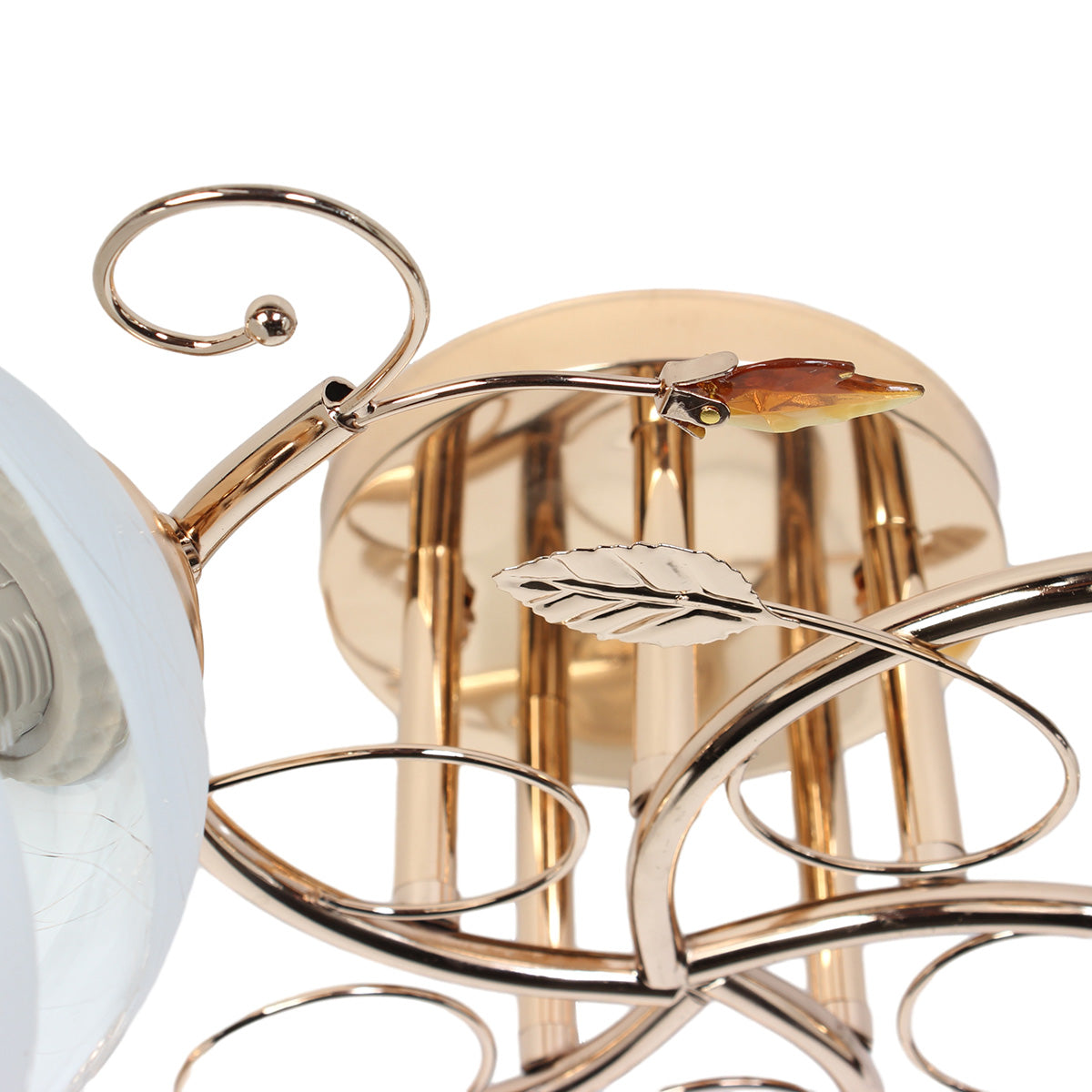 Φωτιστικό Οροφής 5 x Ε27 Φ54x23 εκ. Χρυσό με Γυαλιά