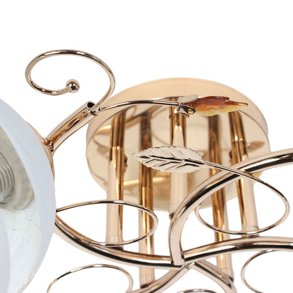 Φωτιστικό Οροφής 5 x Ε27 Φ54x23 εκ. Χρυσό με Γυαλιά