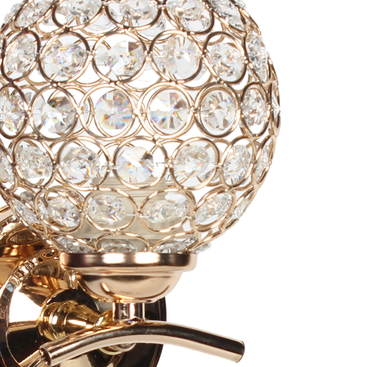 Απλίκα Τοίχου Ε27 12x14x21 εκ. Χρυσή με Κρύσταλλα