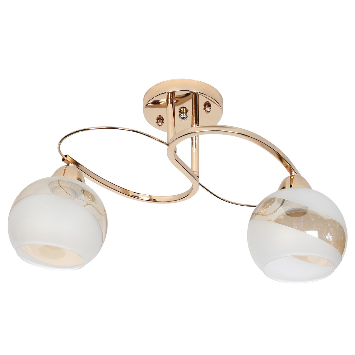 Φωτιστικό Οροφής 2 x Ε27 45x24x26 εκ. Χρυσό με Γυαλιά