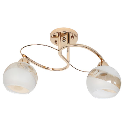 Φωτιστικό Οροφής 2 x Ε27 45x24x26 εκ. Χρυσό με Γυαλιά