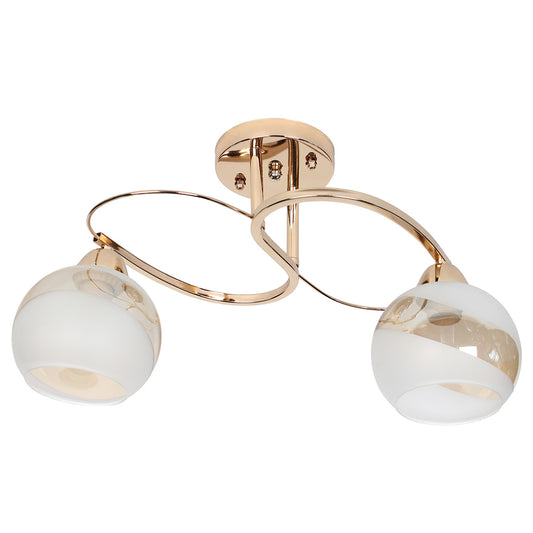 Φωτιστικό Οροφής 2 x Ε27 45x24x26 εκ. Χρυσό με Γυαλιά