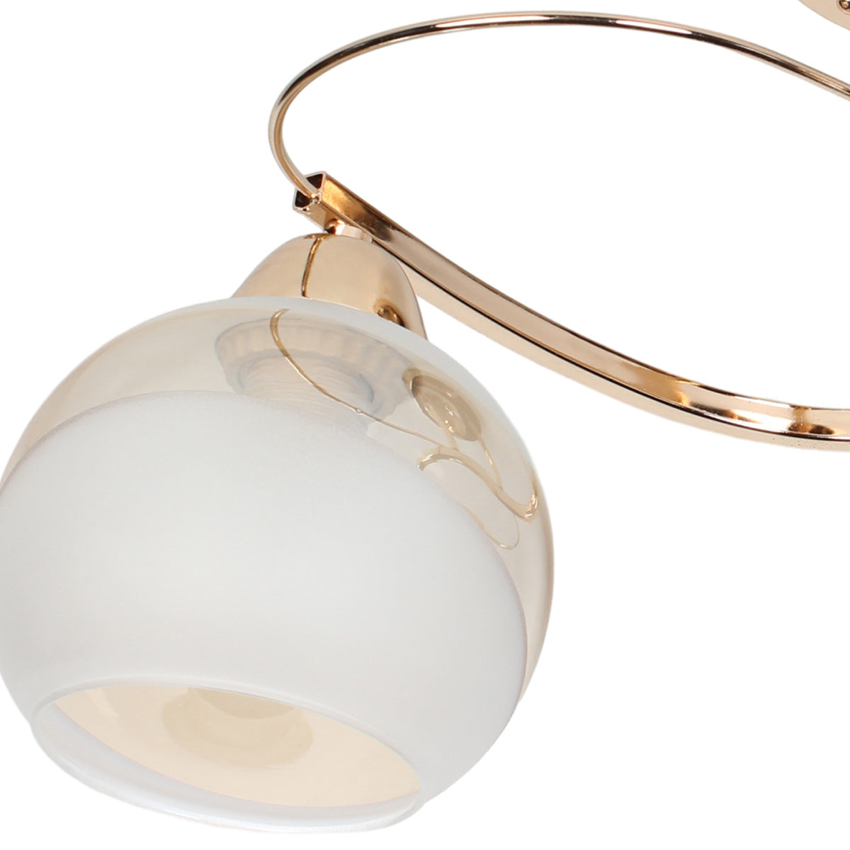 Φωτιστικό Οροφής 2 x Ε27 45x24x26 εκ. Χρυσό με Γυαλιά