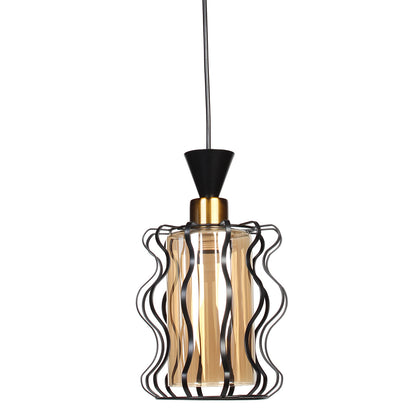 Φωτιστικό Μεταλλικό Μονόφωτο Ε27 Φ19x29 εκ. Μαύρο με Γυαλί