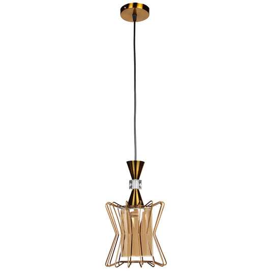 Φωτιστικό Μεταλλικό Μονόφωτο Ε27 Φ19x32 εκ. Μπρονζέ με Γυαλί