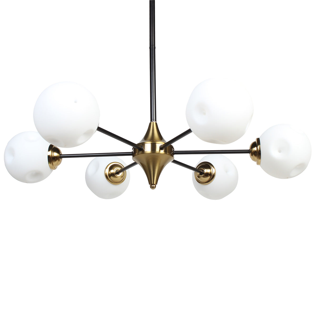 Φωτιστικό Κρεμαστό 6 x Ε27 Φ75x70 εκ. Μαύρο Μπρονζέ με Γυαλιά